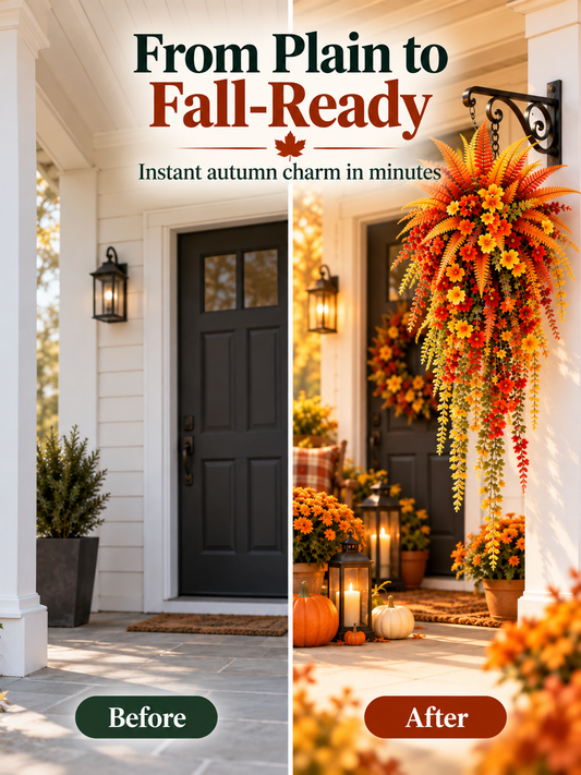 Cascading Autumn Floral Swag Lush Fall Porch & Entryway Hanging D cor