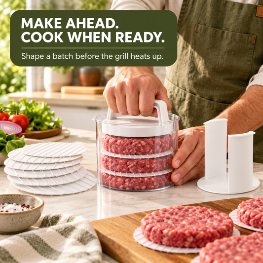 Burger Patty Press & Storage Set | Prep, Stack & Chill