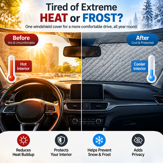Magnetic Windshield Cover All-Season Sun, Snow & Frost Protector for Cars, SUVs & Trucks