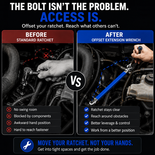 set Extension Wrench Reach Tight Spaces with Ease