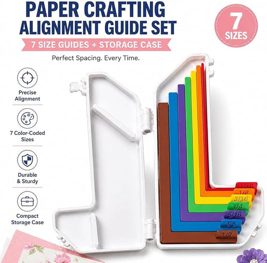 Paper Crafting Alignment Guide Set with Case, 7 PCS Precision Layering!