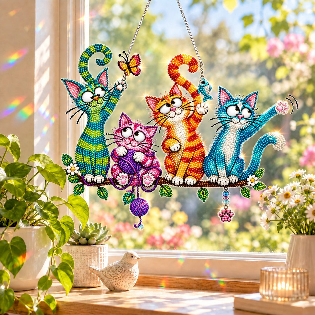 Sunny Birds Diamond Art Suncatcher DIY Kit