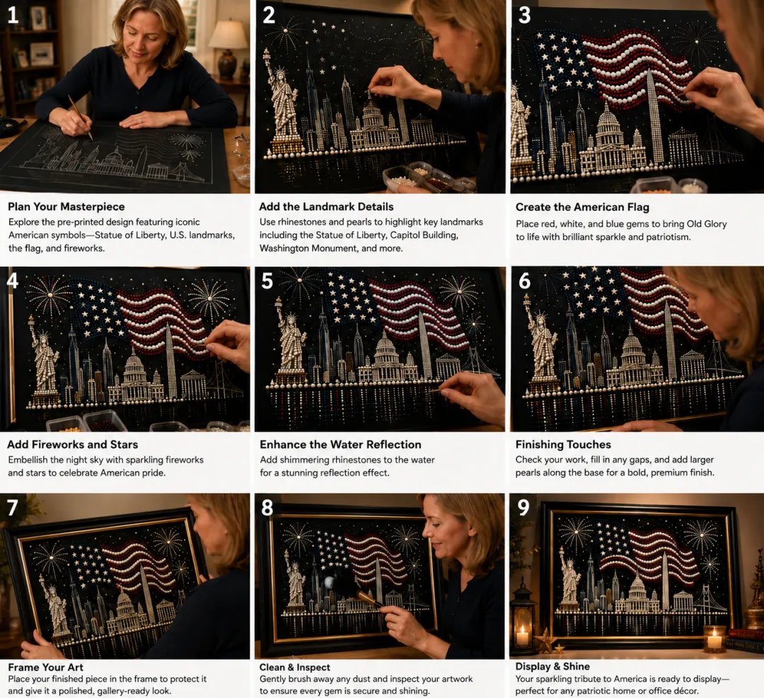 America 250th Anniversary Pearl Art Kit Stars & Stripes Skyline Limited Edition