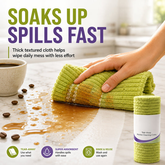 🍃 Bamboo Fiber Cleaning Cloth Roll