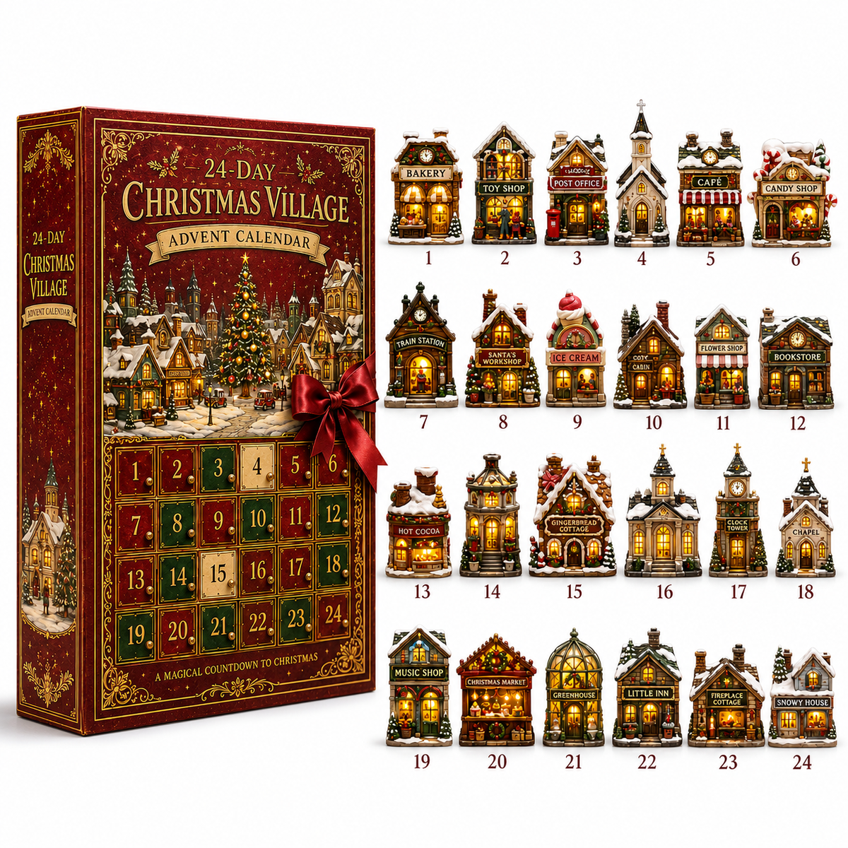 24-Day Christmas Countdown Advent Calendar Christmas Town