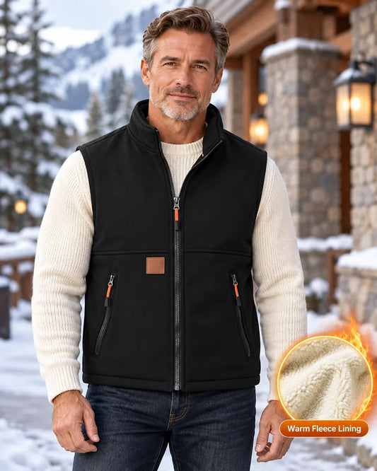 Men's Winter Fleece-Lined Zip-Up Vest