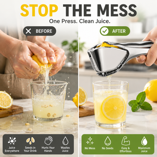Fresh Lemon Squeezer No Seeds, No Mess, More Juice