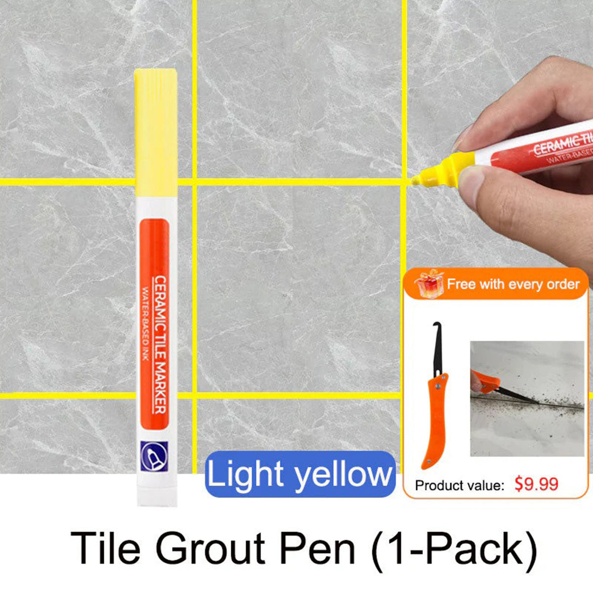 Anti-Mould Waterproof Tile Grout Pen | Tile Joint Repair & Refinishing Marker