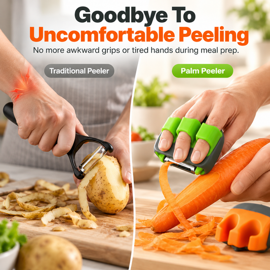Palm Vegetable Peeler Finger Grip Kitchen Tool for Faster & Easier Food Prep