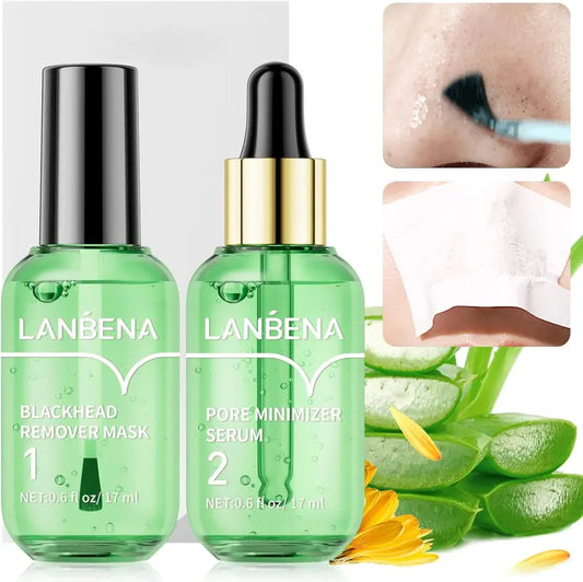 Green Tea Blackhead Remover Kit 100 Pore Strips + Pore Care Serum