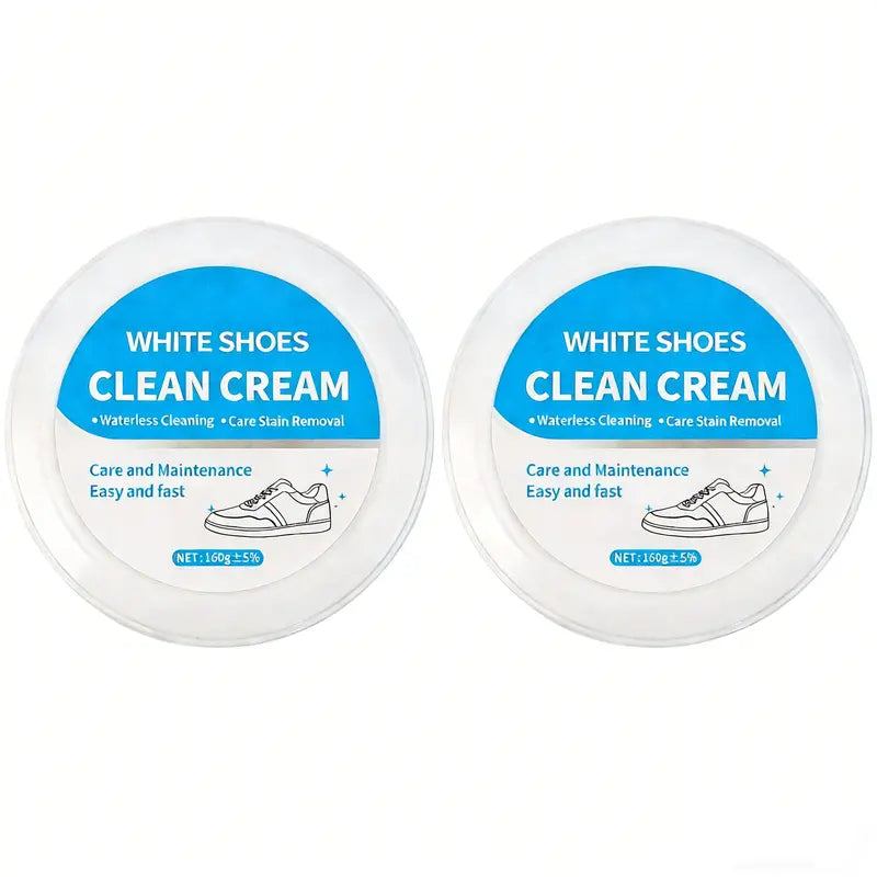 White Shoe Cleaning Cream | Waterless Stain Remover with Sponge