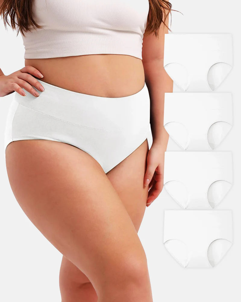 Full-Figured High-Waisted Comfort Underwear 4-Pack
