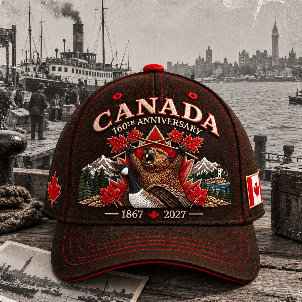 Canada 160th Anniversary 1867 2027 - Premium Embroidered Heritage Cap100% Cotton Detailed Embroidery Comfortable Fit
