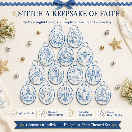 Beginner-Friendly DIY Heirloom Oval Embroidery Ornament Kit Collection
