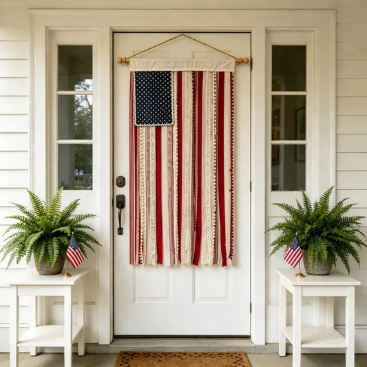 Lighted American Flag Banner