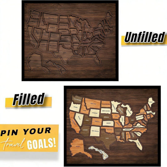 Wooden USA Map Puzzle