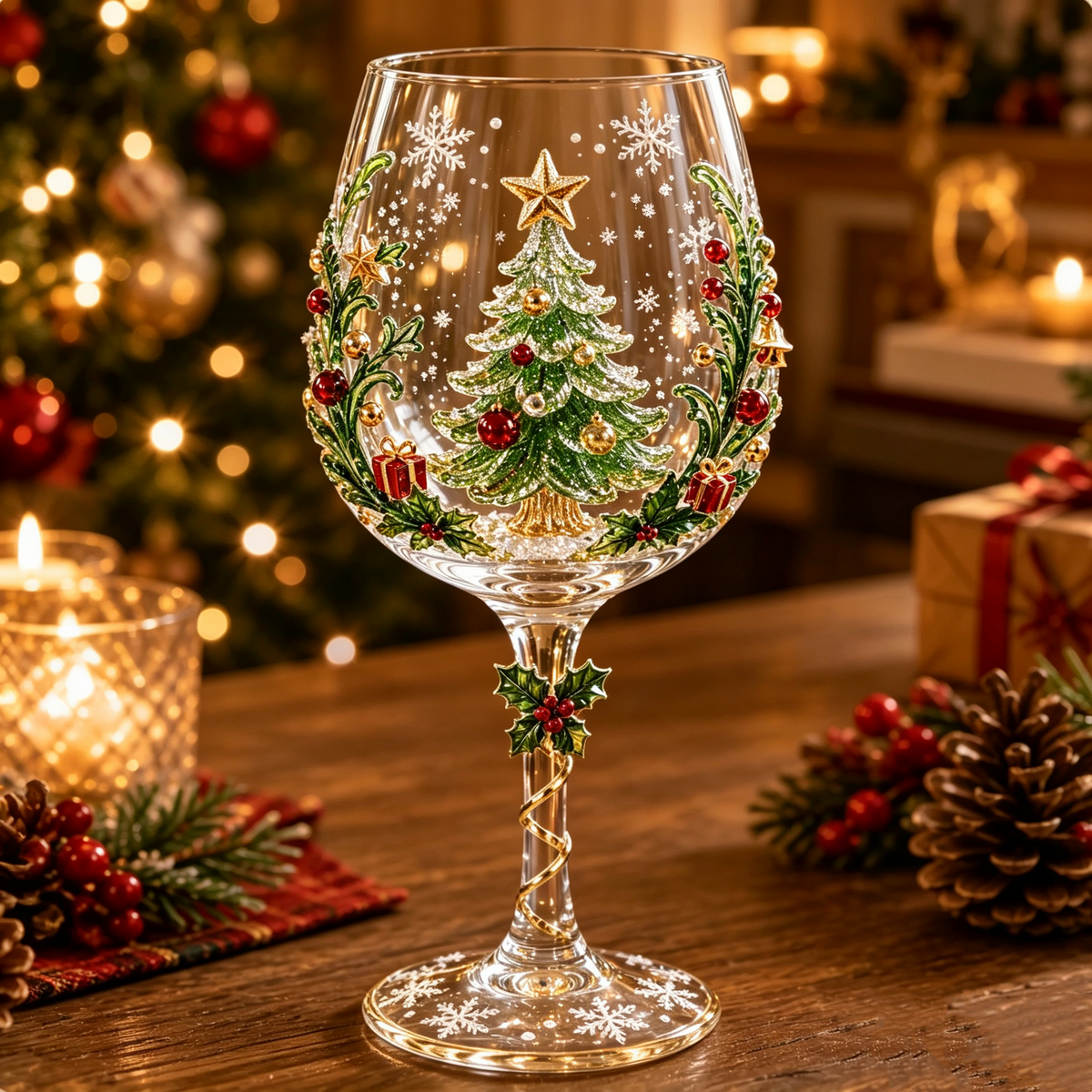 Christmas Christmas 3D Wine Glass Collection Gift Box Set