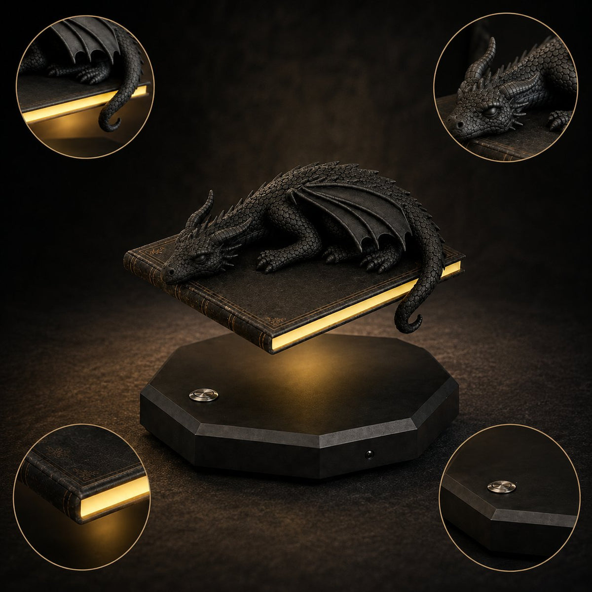 ๐ Magnetic Levitating Floating Dragon Lamp | Bedroom Reading Decor Light