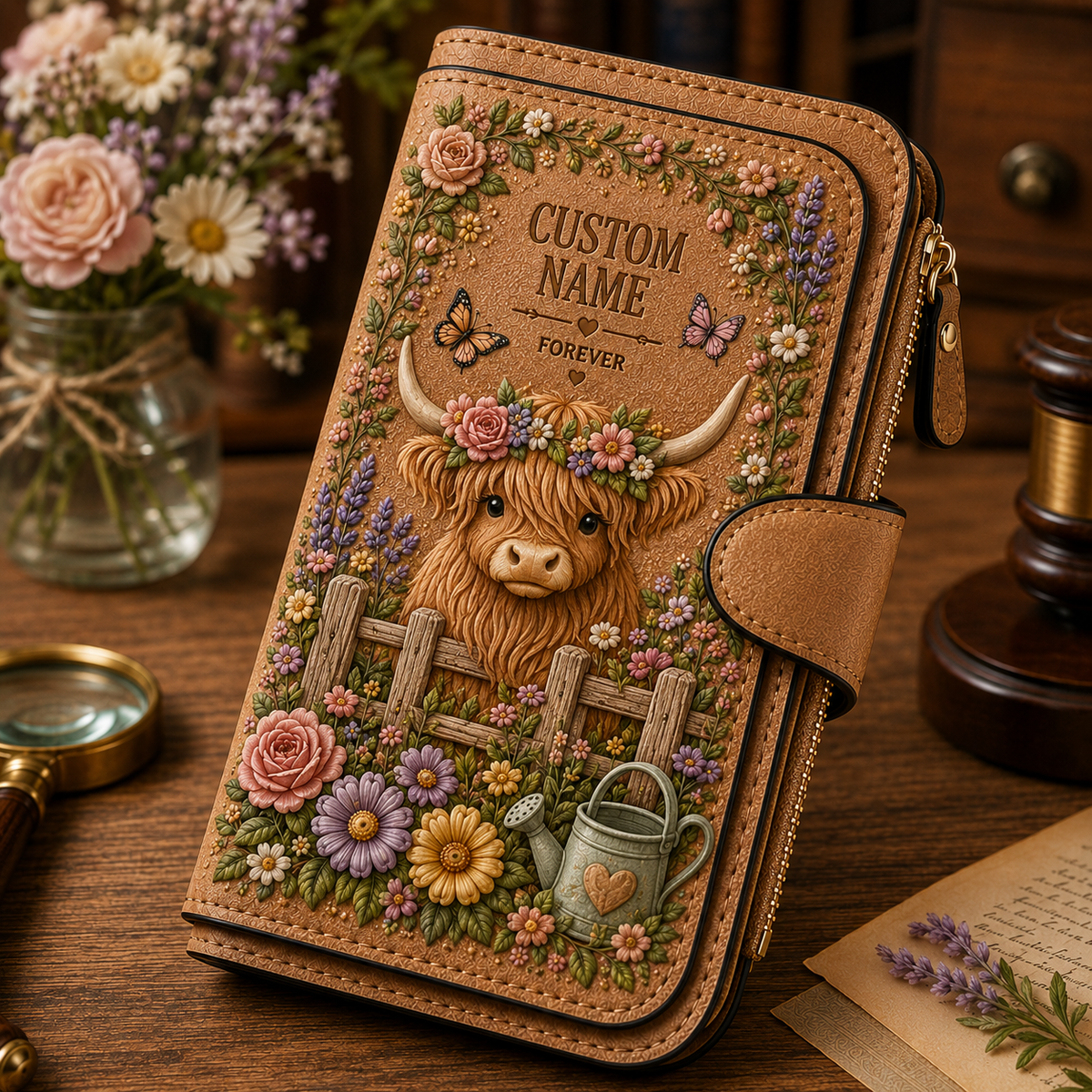 Personalized Garden Embossed Wallet - Perfect Gift For Her