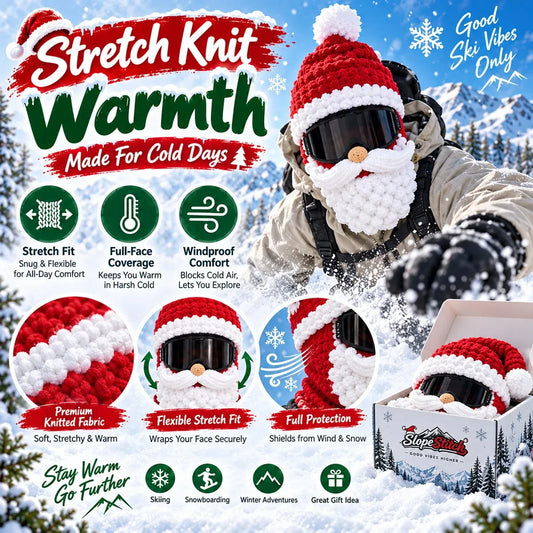3D Christmas Knit Ski Mask | Warm Full-Face Cover in 3 Festive Styles for Ski Trips, Parties & Winter Adventures
