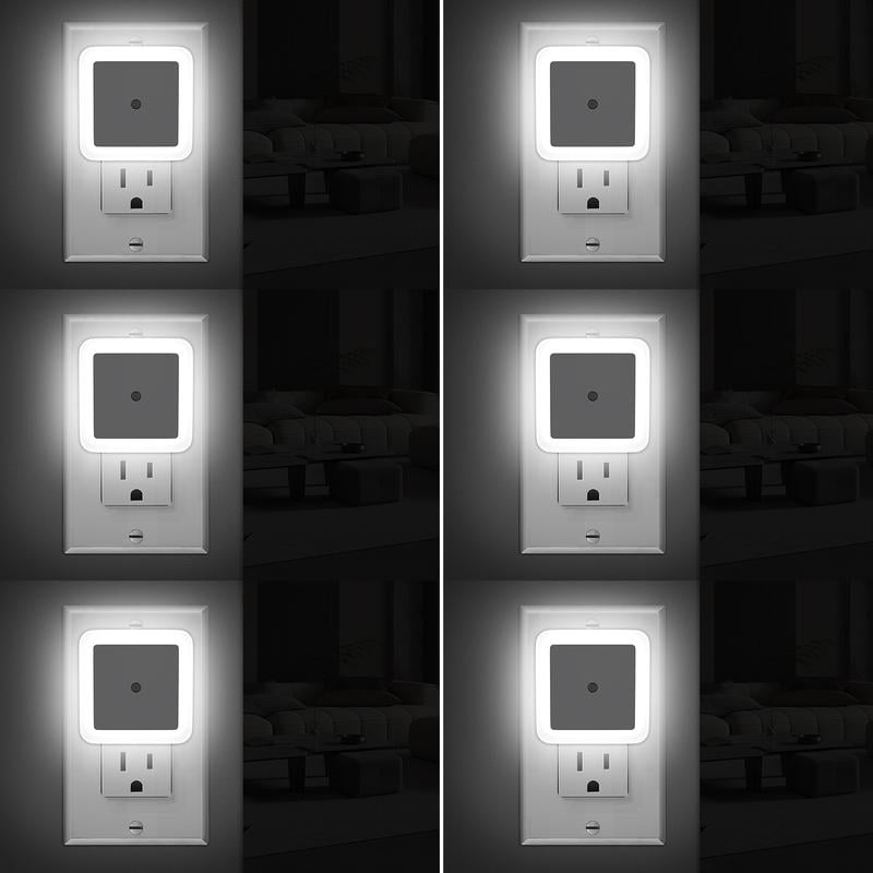 6-Pack Dusk-to-Dawn LED Night Lights (Warm White, Plug-In)