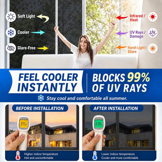 One-Way Mirror Window Film Heat Control & UV Protection