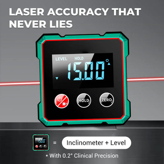 2025 Magnetic Digital Angle Finder with Electronic Laser