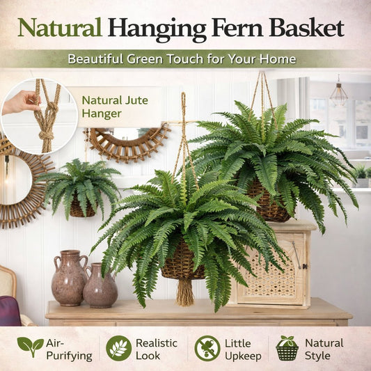 Artificial Hanging Fern Plant Effortless Greenery for Home & Garden