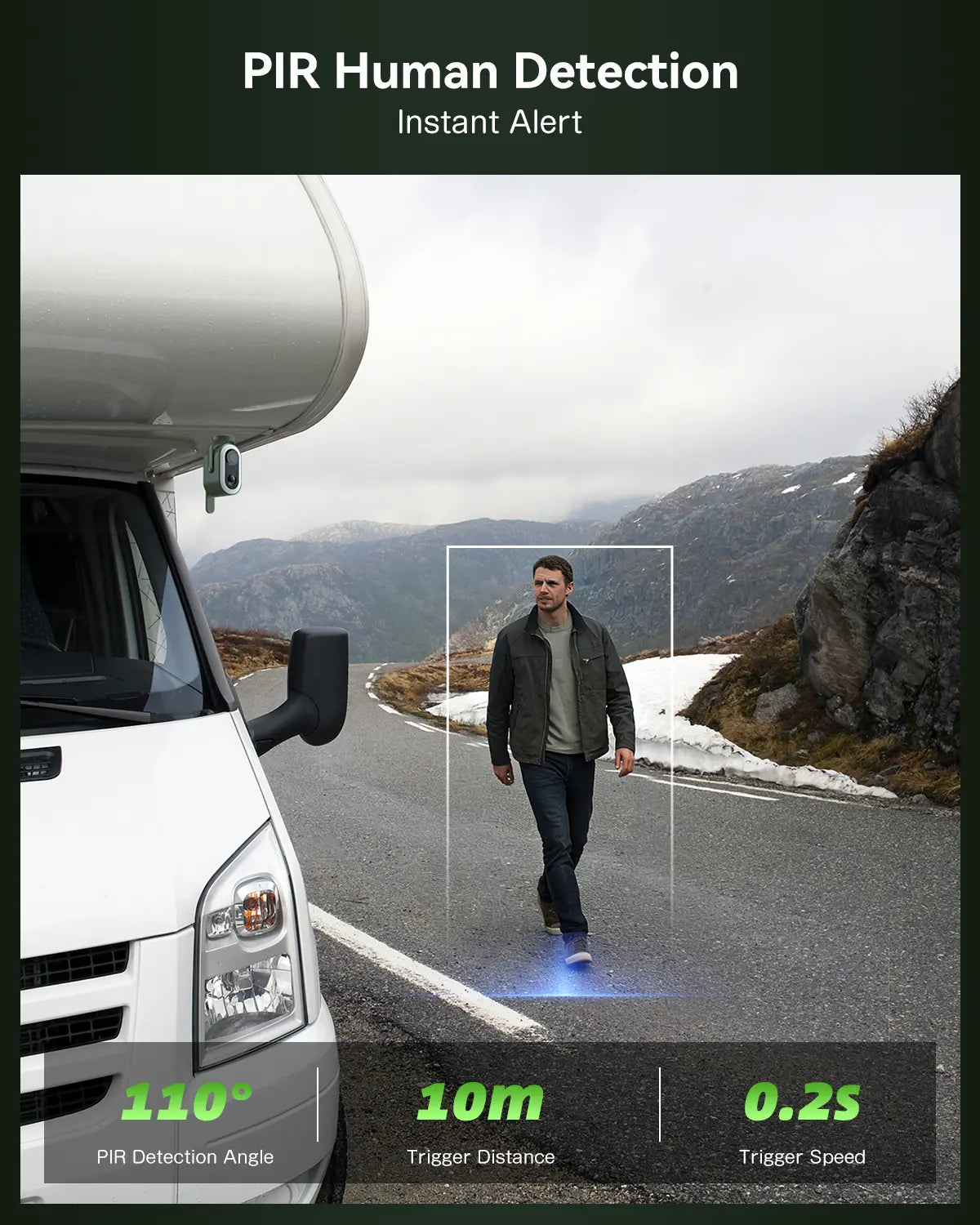 Trailer Camera 4G Outdoor Security Camera, 2K HD Wireless Surveillance, 6000mAh Battery, PIR Human Detection