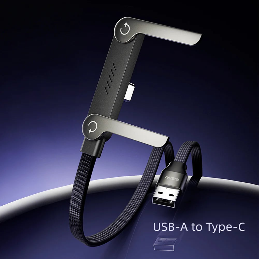 2-in-1 Invisible Holder Charger Cable 240W Fast Charging Cord with Built-In Phone Stand
