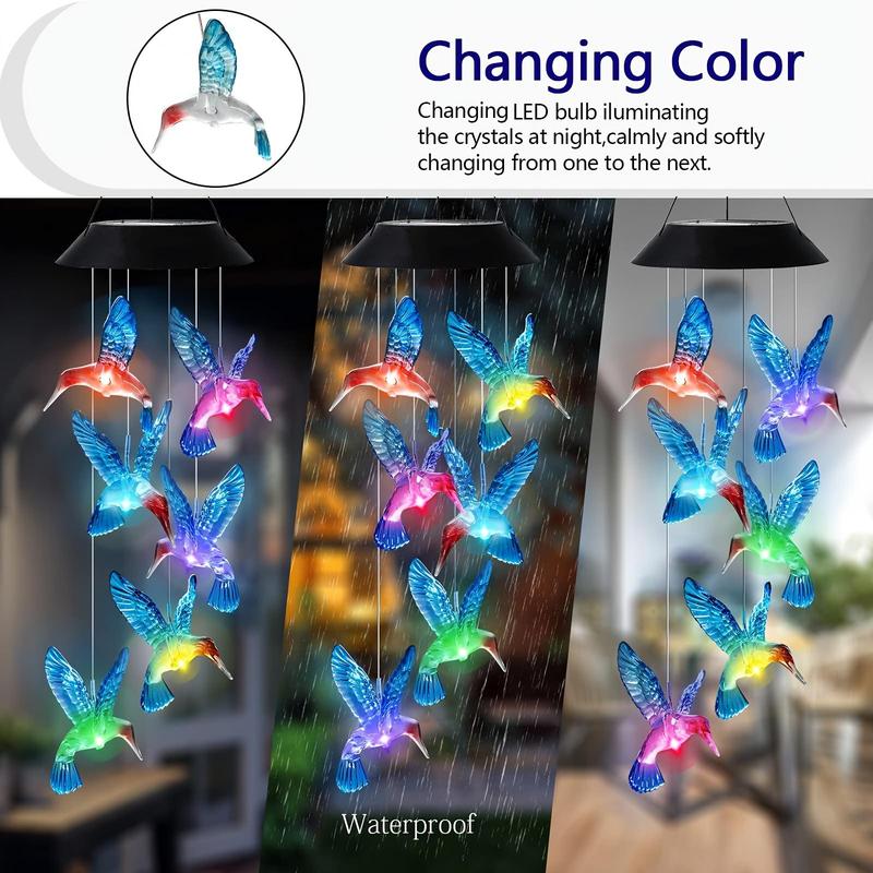 🦋 Enhance Your Garden - ✨Creative Bird Design Solar Wind Chimes