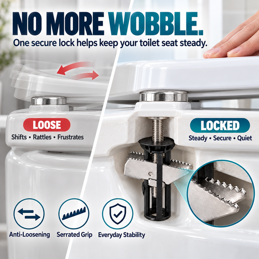 Universal Locking Toilet Seat Fixing Bolt 304 Stainless Steel Quick-Lock Kit with 2 Washers