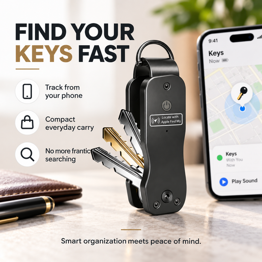 Smart Key Organizer with Apple Find My Compact Everyday Key Holder
