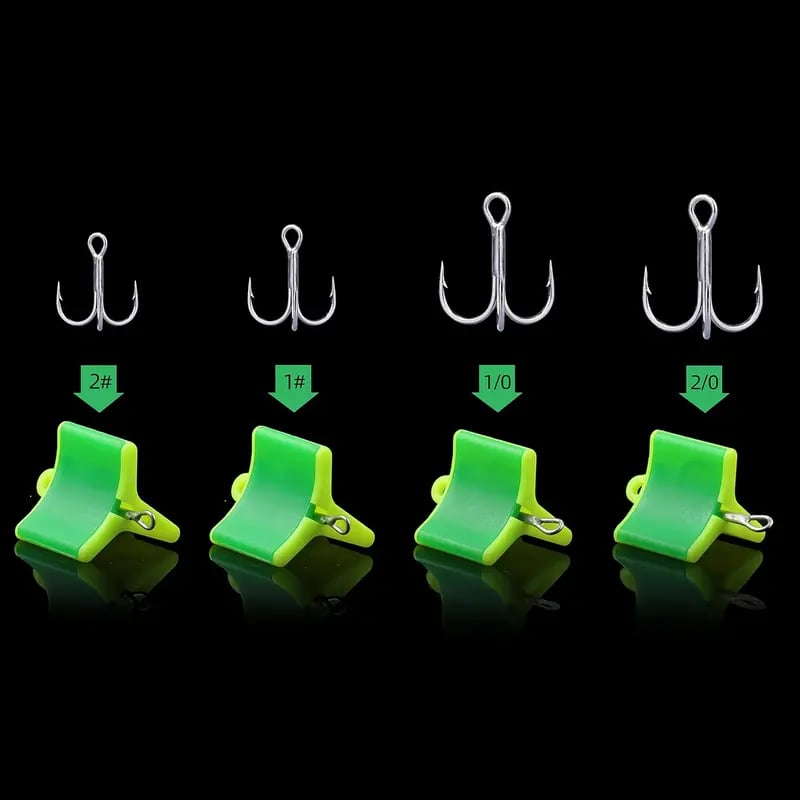 Spring Loaded Treble Hook Protector Caps --Keep Treble Hooks Covered, Organized & Ready to Fish