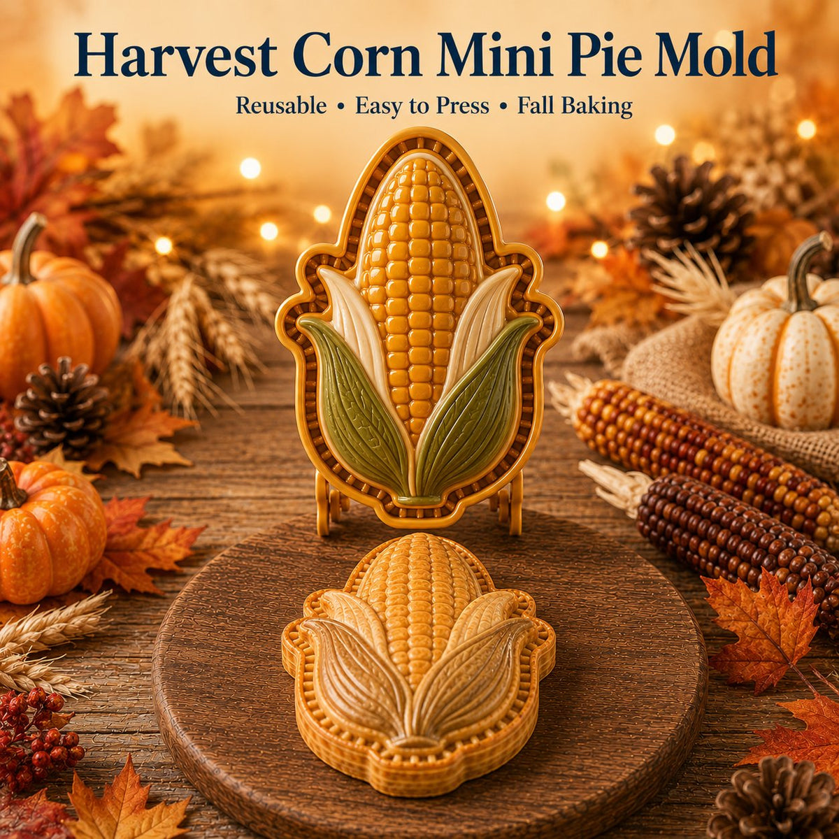 8-Design Fall Mini Pie Mold Collection | Reusable Embossed Molds for Shaping Detailed Owl, Fox, Turkey, Pumpkin