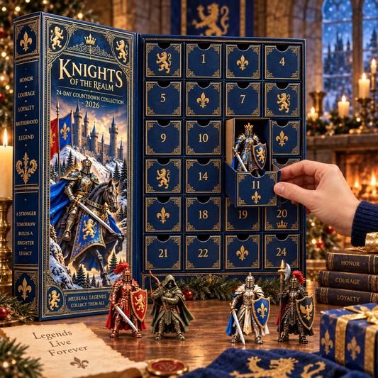 Knights of the Realm 2026 24-Day Medieval Legends Countdown Calendar with 24 Unique Knight Miniatures