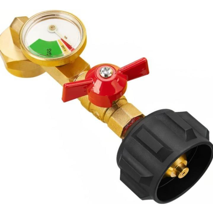 Propane Refill Adapter with Valve & Gauge