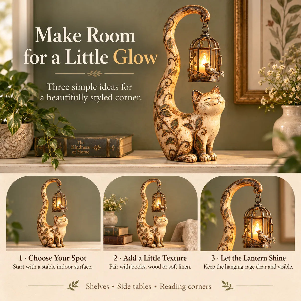 Little Guardian Lantern Figurines A Cozy Glow for Any Corner (5 Styles)