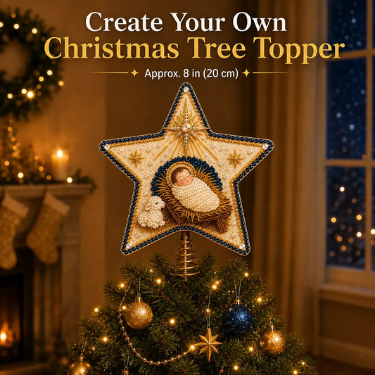 Christian Pearl Diamond Art Christmas Tree Topper DIY Kit