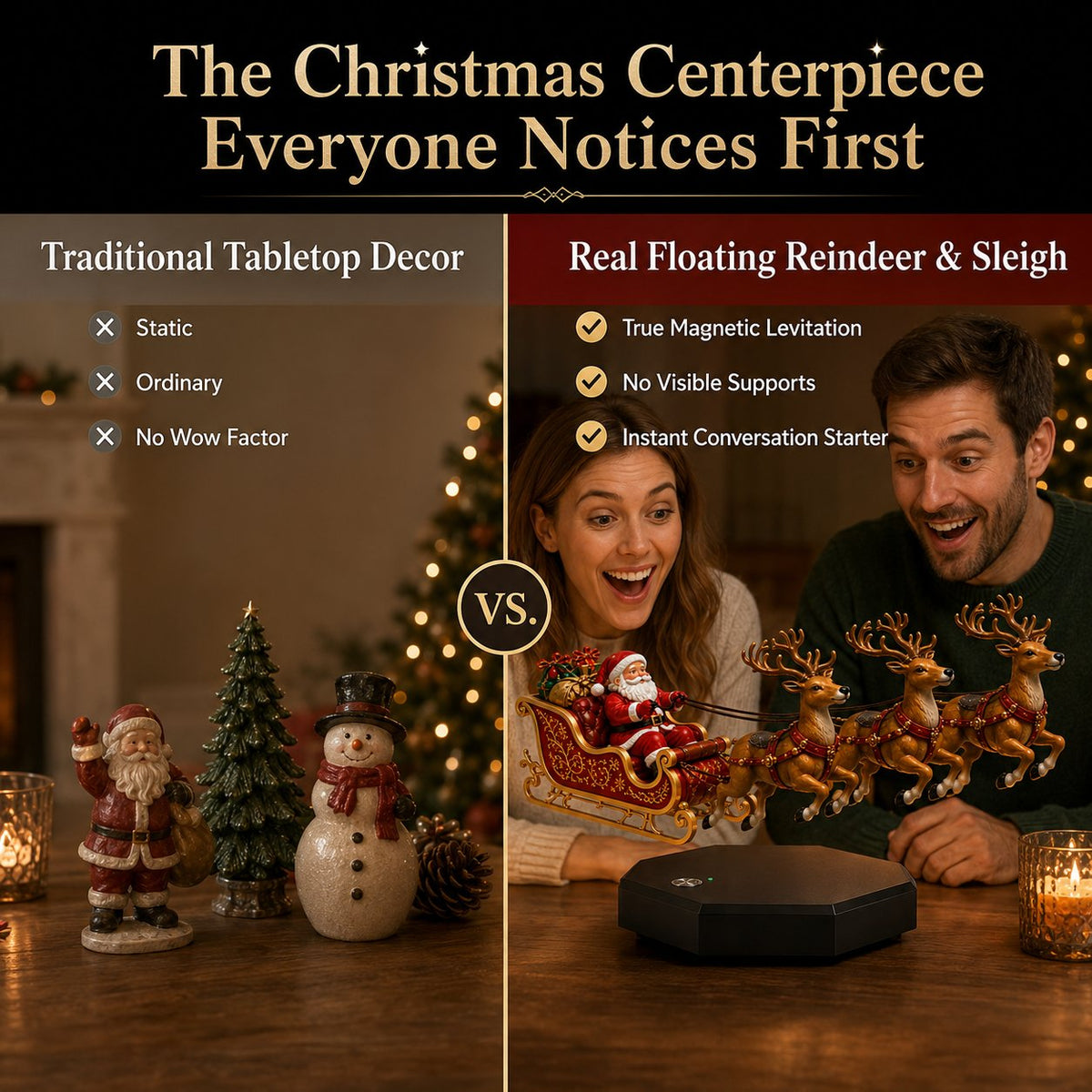 Santa Floats! Magnetic Levitation Flying Sleigh