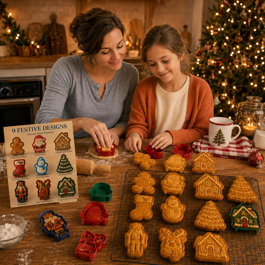 Christmas Mini Pie Mold Collection 9 Reusable Embossed Holiday Designs