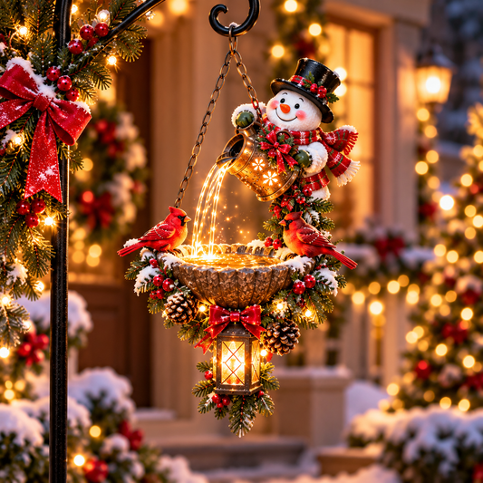 Santa s Magical Light Pour Cardinal Christmas Hanging Garden Lantern
