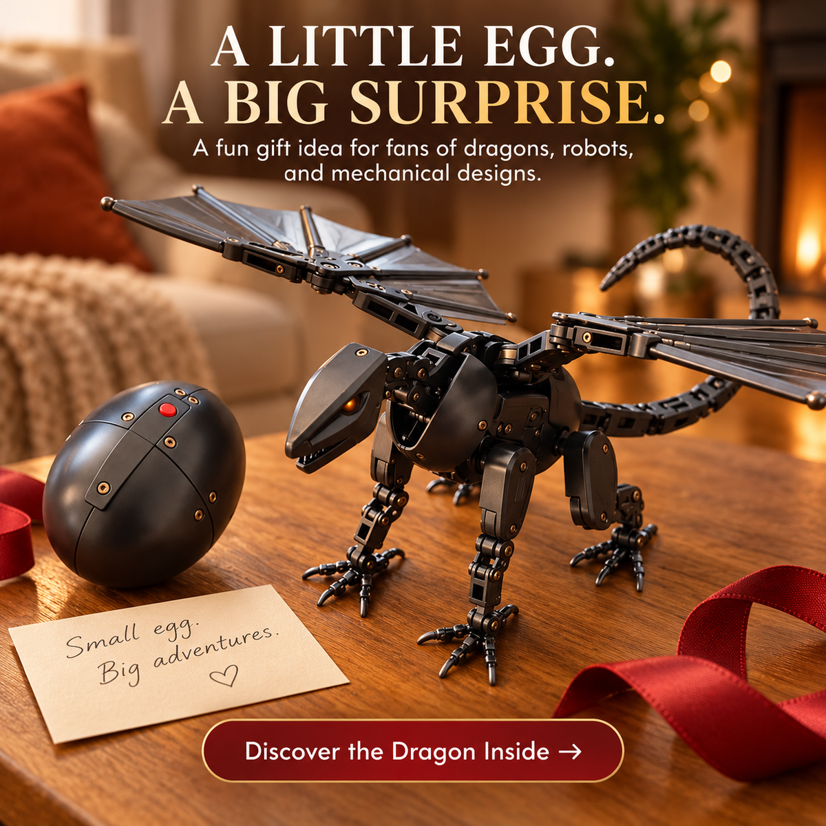 This Egg Transforms Into a Dragon 2-in-1 Mechanical Dragon Figure
