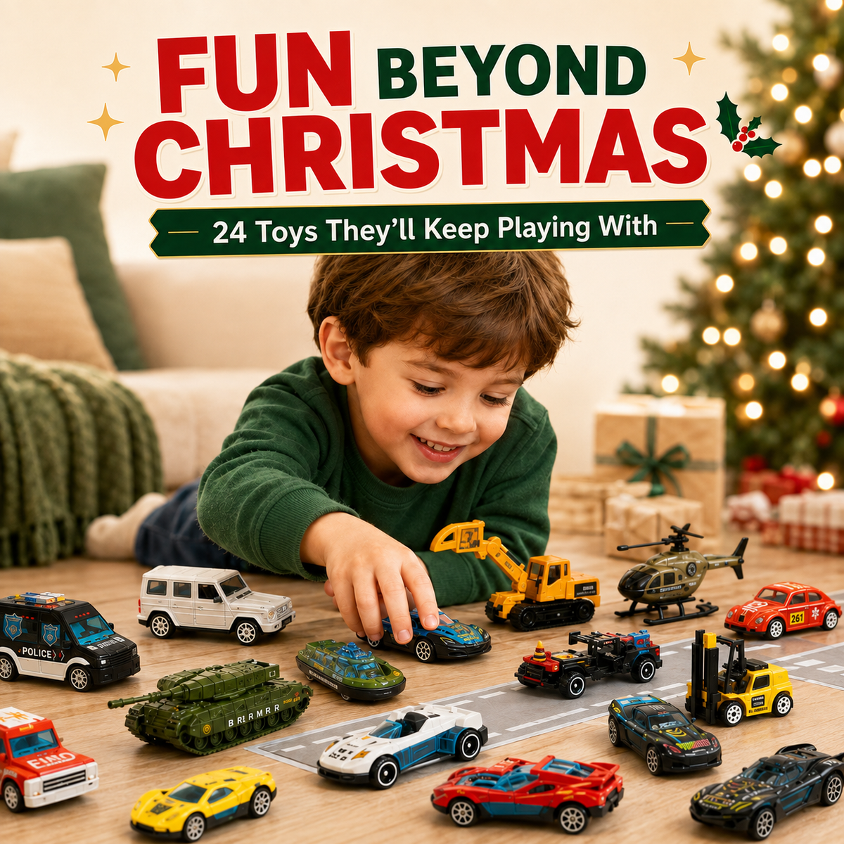 24-Day Christmas Vehicle Advent Calendar with Fold-Out Play Scene