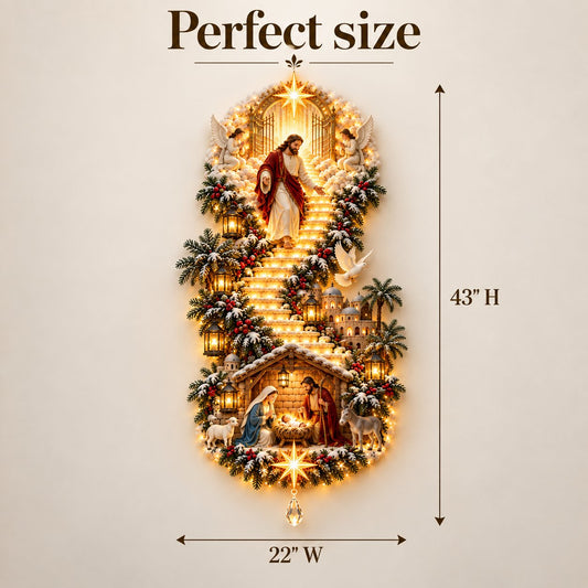 Jesus Light of Heaven Christmas Wall Hanging