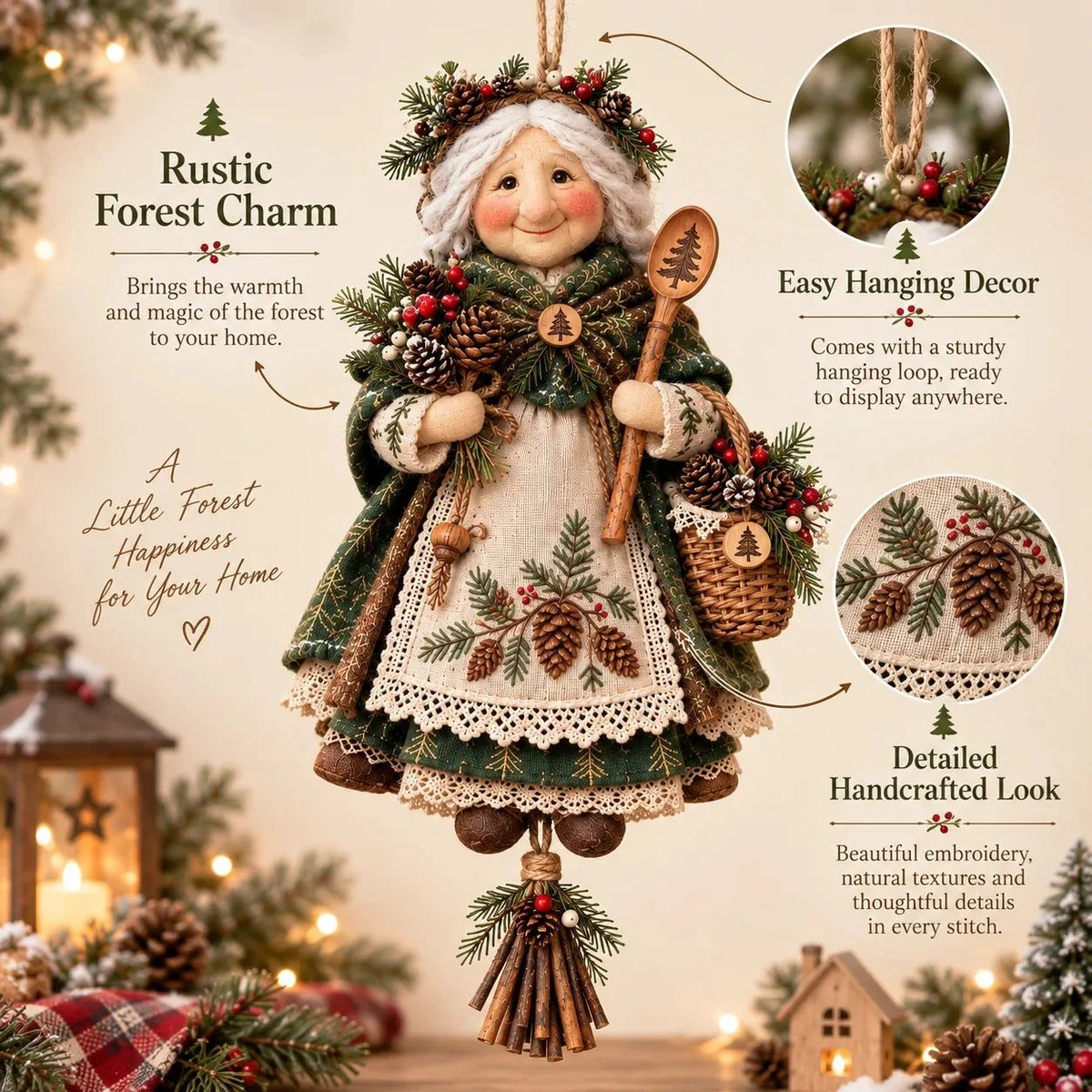 Handmade Good Luck Granny Chase Away Worries, Bring Home Warmth