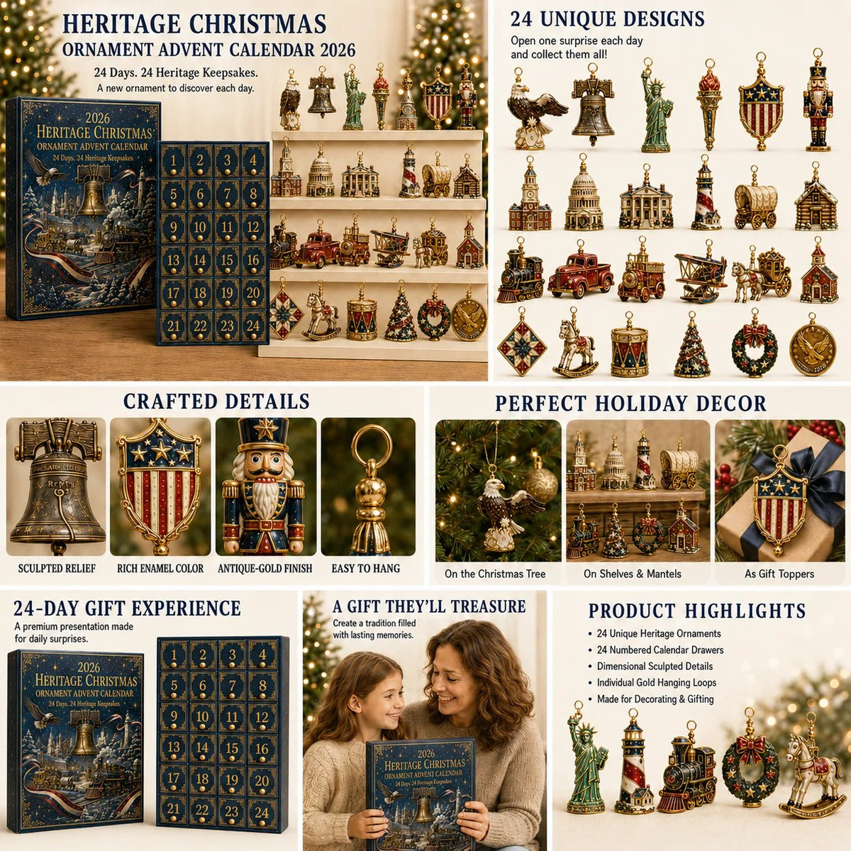 Last 30pcs Limited anniversary edition! America 250th Anniversary Heritage Christmas Advent Calendar