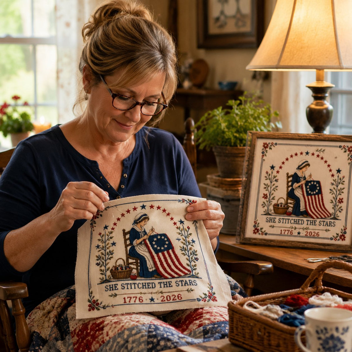 She Stitched The Stars Commemorative Cross Stitch Kit