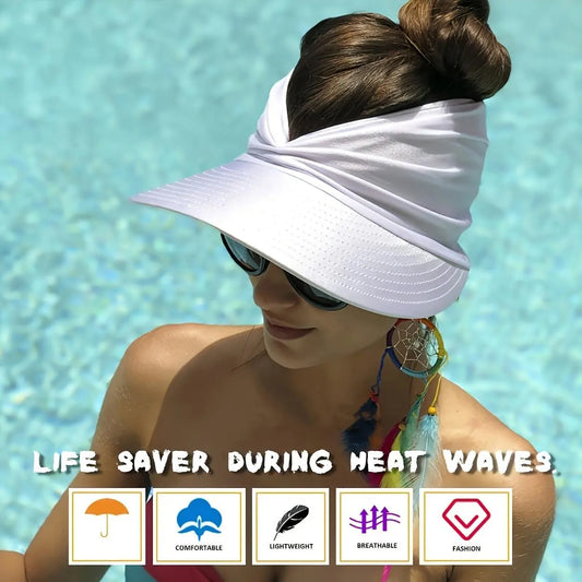 Wide Brim UPF 50+ Sun Visor Hat Women Outdoor UV Protection Sports Hat
