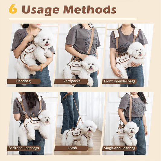 2026 Double-shoulder and hand-held pet leash backpack